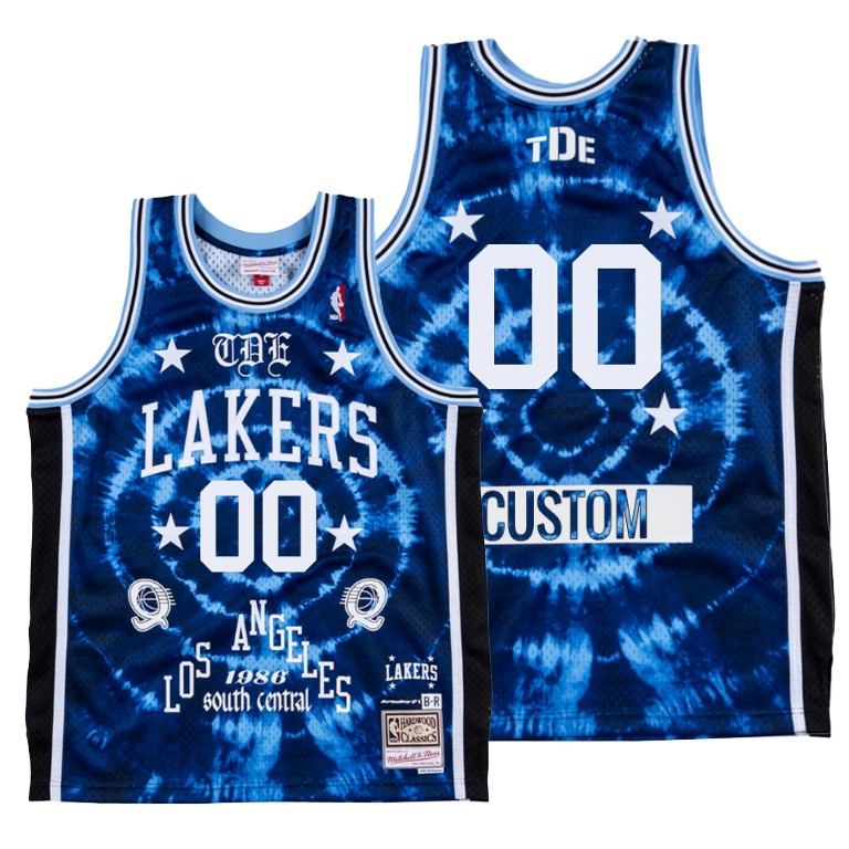 Men's Los Angeles Lakers Custom #00 NBA ScHoolboy Q Limited Edition REMIX Blue Basketball Jersey APW8483PX